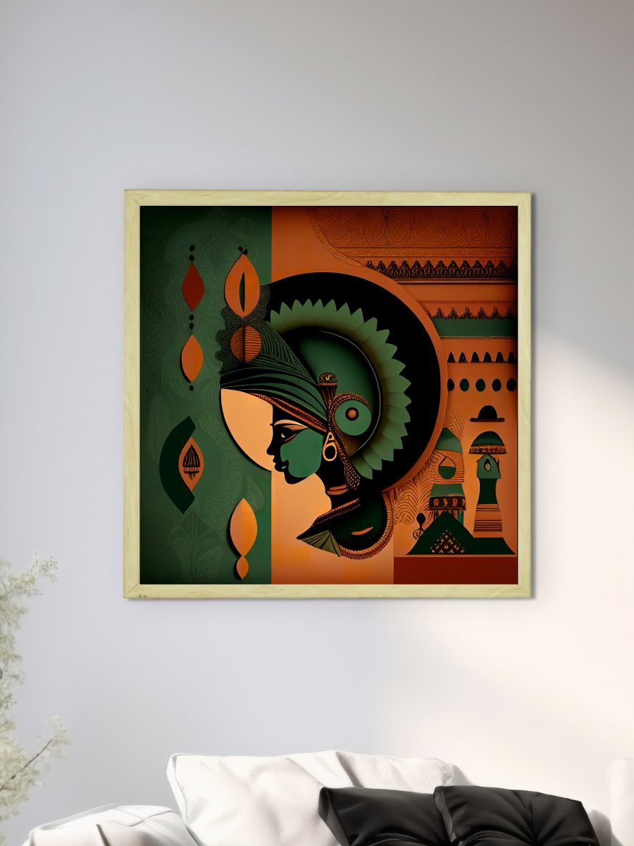 Sowpeace's Handcrafted Rajasthani Fusion Wall Art – Seagreen, Terracotta, Earth Black, Set of 3 Premium Decor