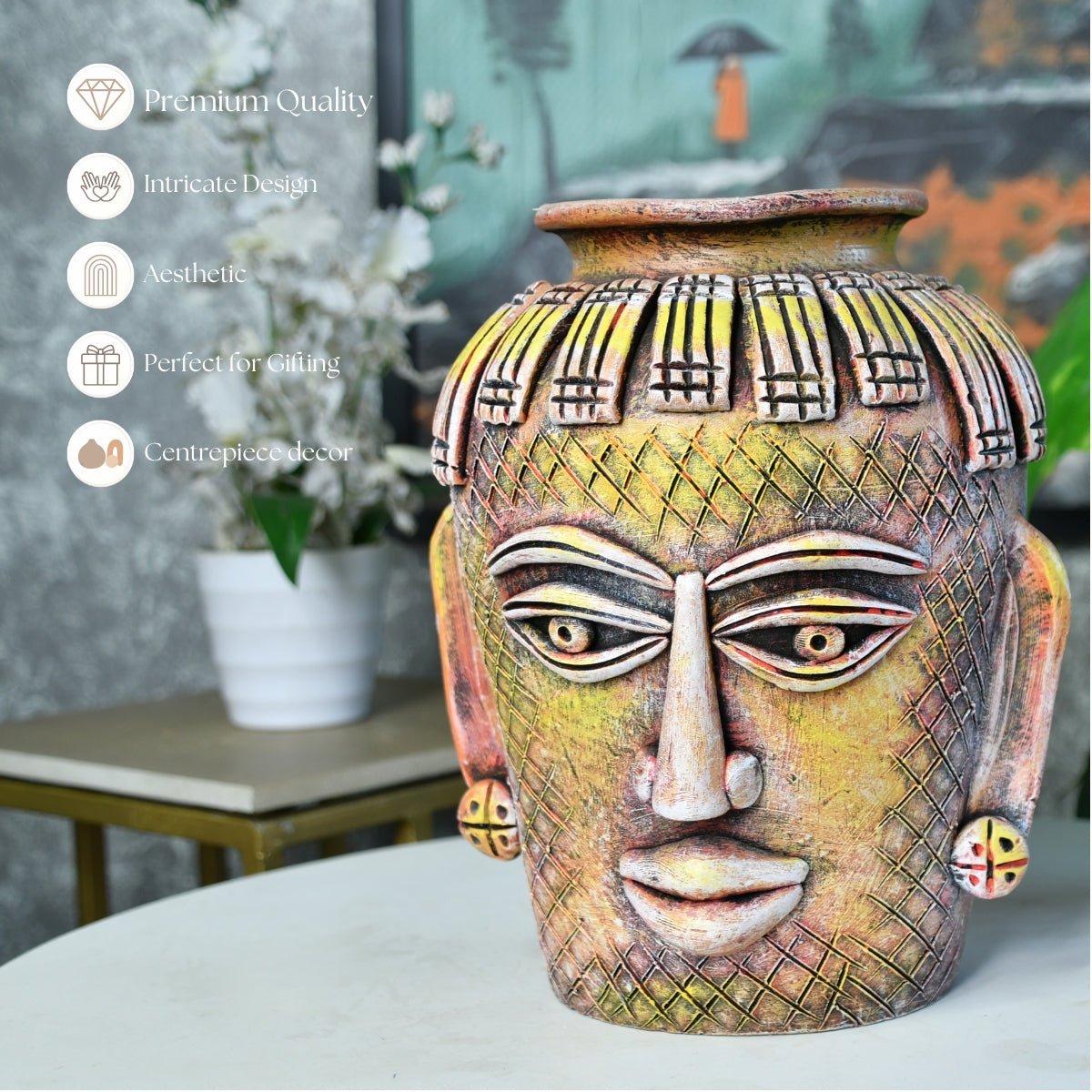 Sowpeace's Majestic Masculinity: Big Male Vase - terracotta tabletop - Sowpeace - Flower Vase - Terracotta