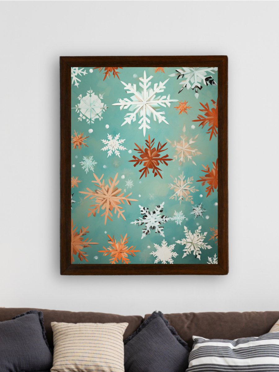 Sowpeace's Silent Snowfall: Premium Abstract Wall Prints – Handcrafted Indian-Inspired Art for Peaceful and Elegant Winter Decor