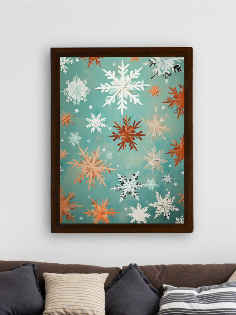 Sowpeace's Silent Snowfall: Premium Abstract Wall Prints – Handcrafted Indian-Inspired Art for Peaceful and Elegant Winter Decor – view 3