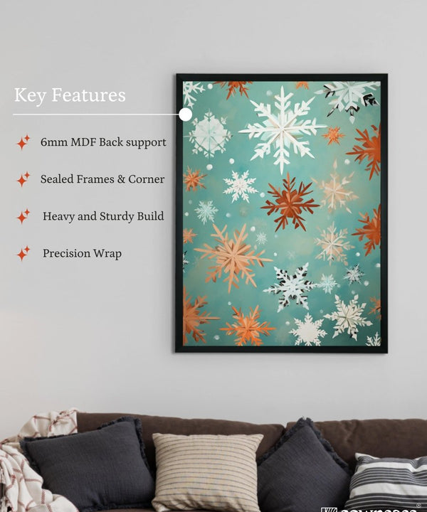 Sowpeace's Silent Snowfall: Premium Abstract Wall Prints – Handcrafted Indian-Inspired Art for Peaceful and Elegant Winter Decor — image 6