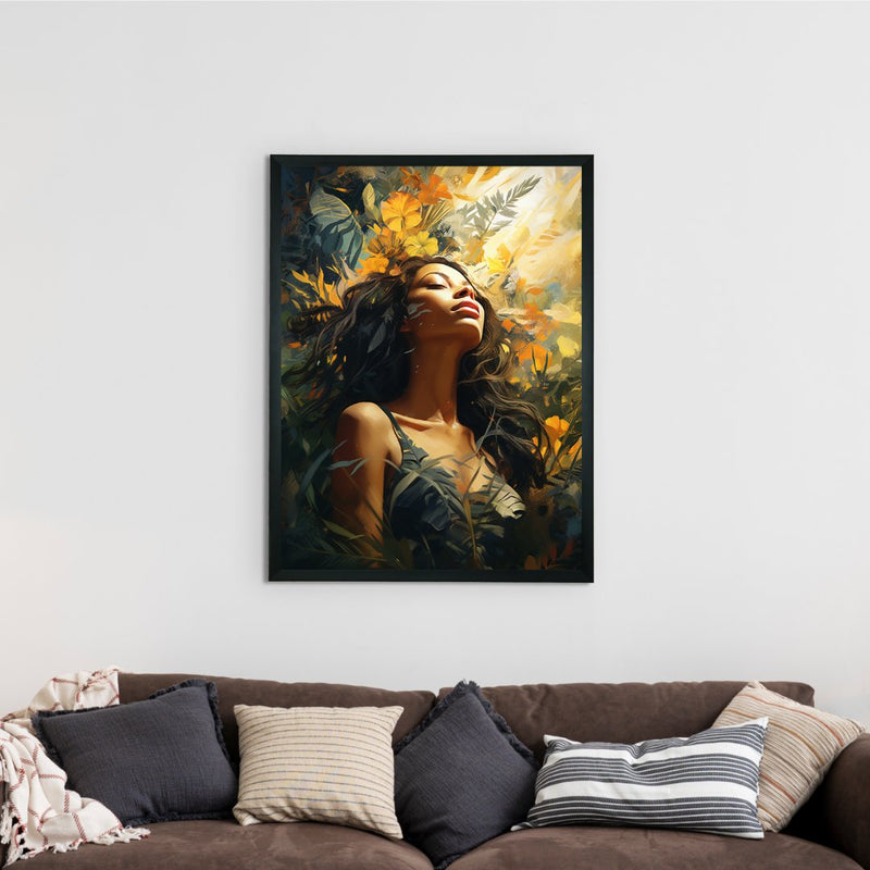 Sowpeace Serenity: Handcrafted Sunlit Forest with Radiant Girl – Premium Canvas Art for Elegant Home Decoration – view 2