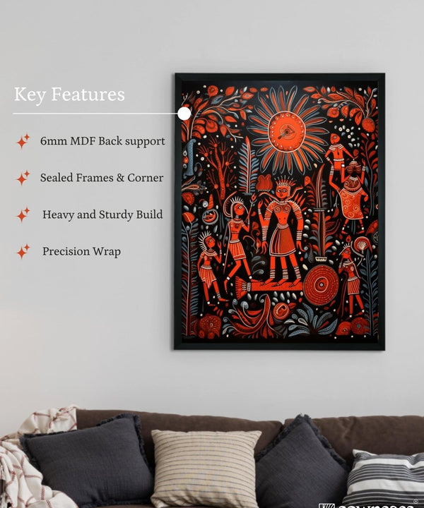 Sunny Soulmates: Sowpeace Handcrafted Family Love Canvas – Premium Indian-Inspired Art for Stylish Home Interiors — image 6