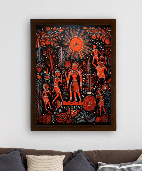Sunny Soulmates: Sowpeace Handcrafted Family Love Canvas – Premium Indian-Inspired Art for Stylish Home Interiors — image 3