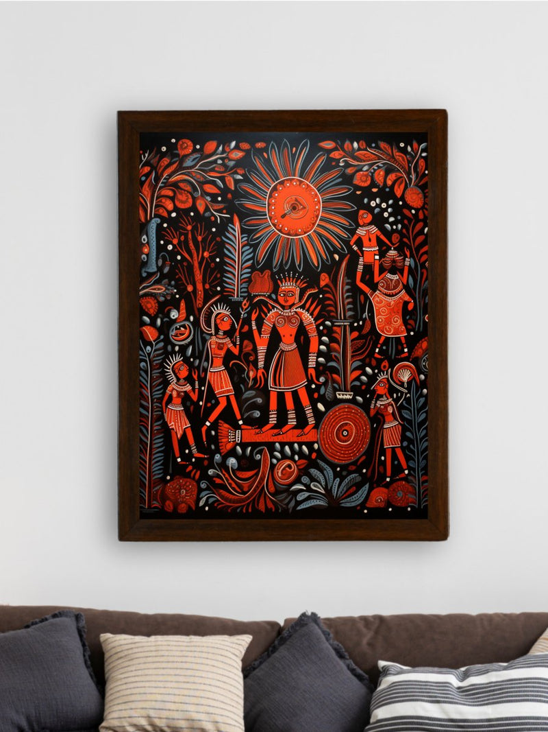 Sunny Soulmates: Sowpeace Handcrafted Family Love Canvas – Premium Indian-Inspired Art for Stylish Home Interiors – view 3