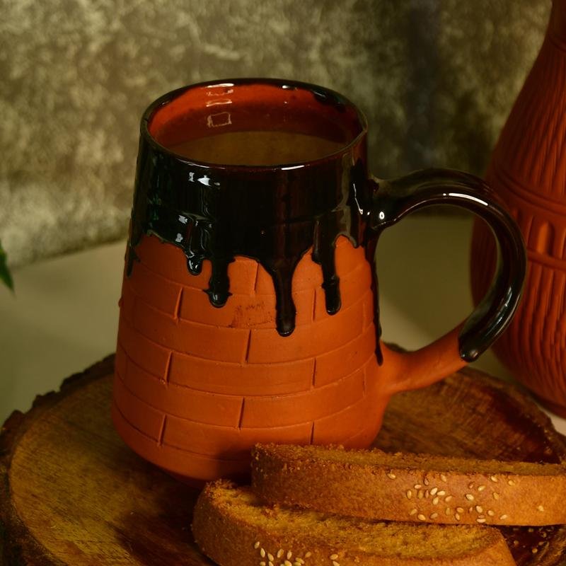 Terracotta Beer Mug: Stylish Home Decor and Kitchenware