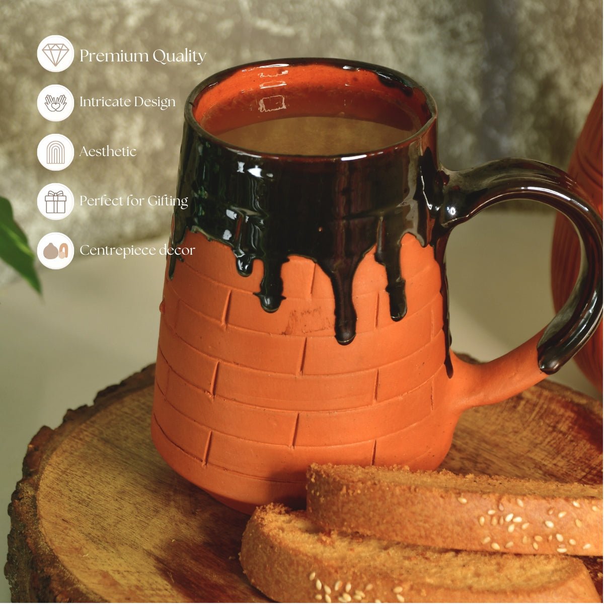 Terracotta Beer Mug: Stylish Home Decor and Kitchenware