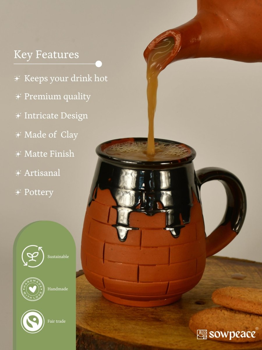 Terracotta Coffee Mug: Artful Fusion for Home and Kitchen