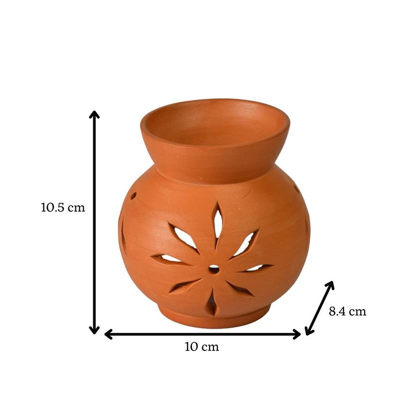 Terracotta Diffuser: Artisan-Made Round Bottom Tabletop Home Decor Accent