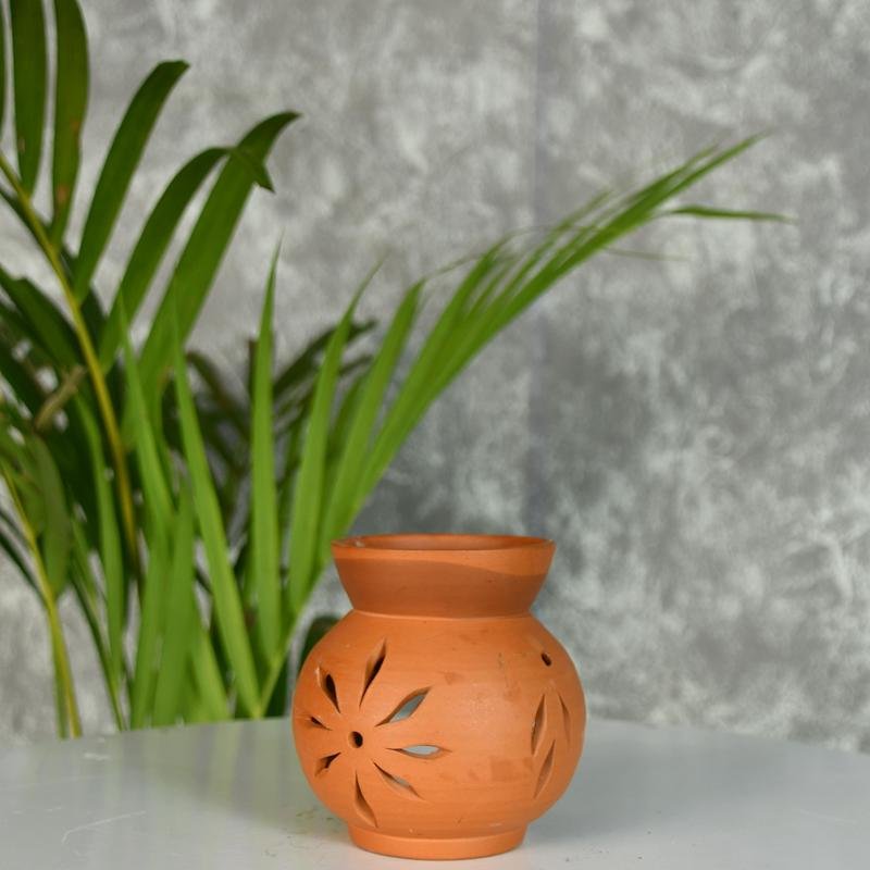 Terracotta Diffuser: Artisan - Made Round Bottom Tabletop Home Decor Accent - diffuser. - Sowpeace - Diwali - New Arrivals