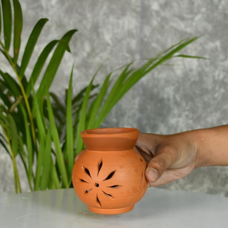 Terracotta Diffuser: Artisan-Made Round Bottom Tabletop Home Decor Accent – view 4