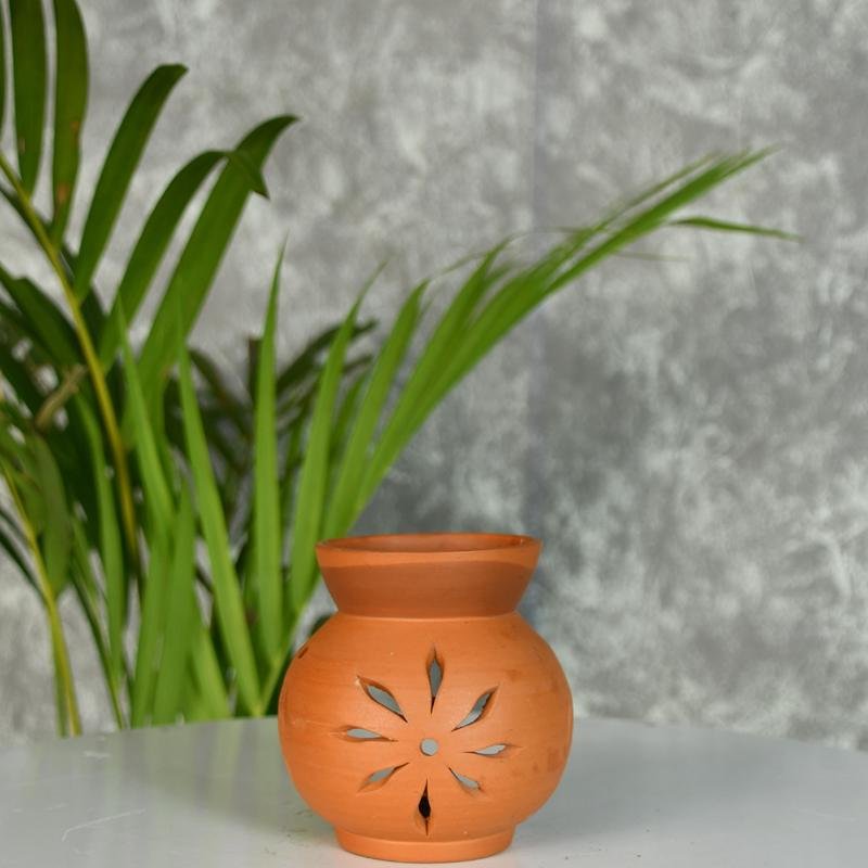 Terracotta Diffuser: Artisan-Made Round Bottom Tabletop Home Decor Accent – view 1