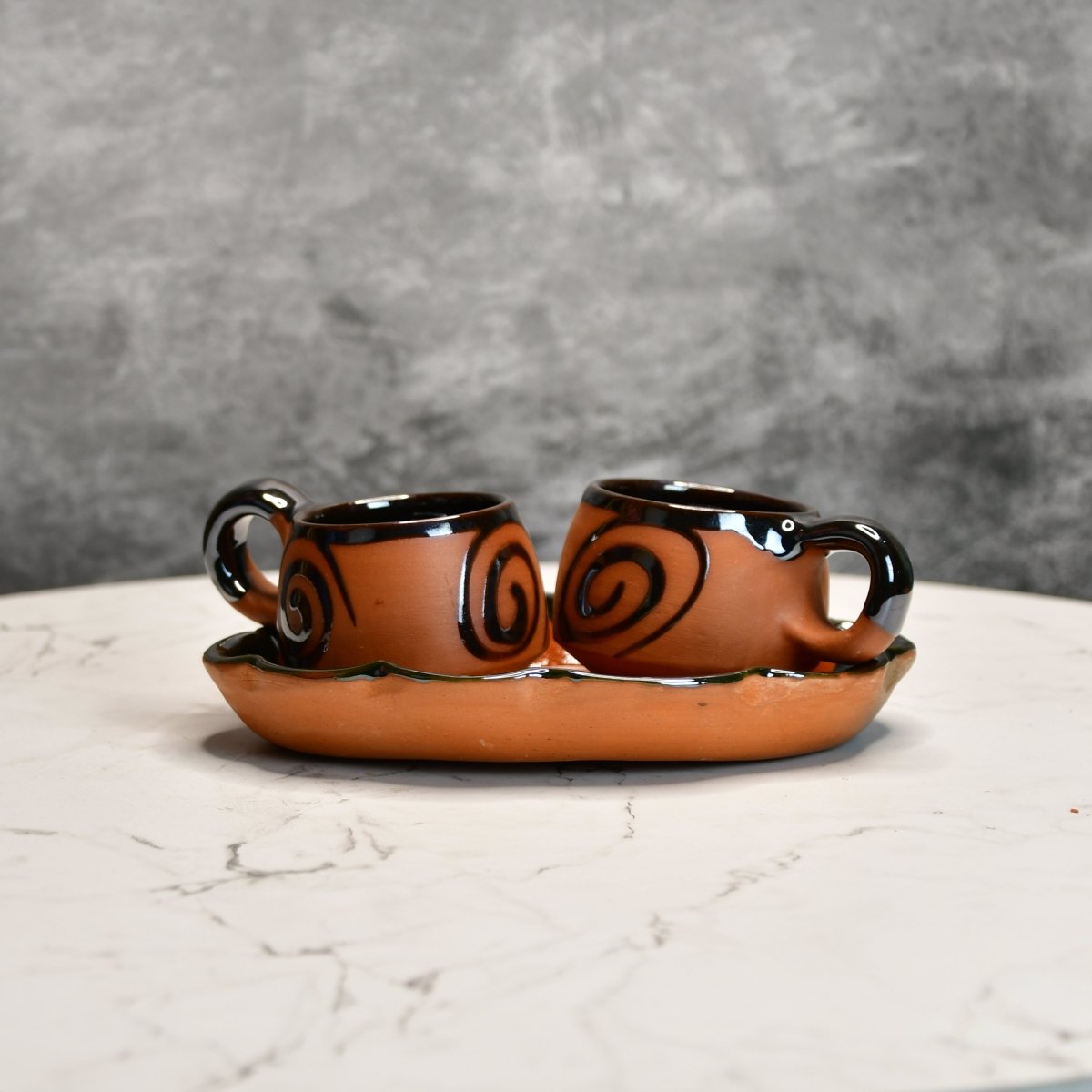 Terracotta Floral Cup Set: Artistic Home Decor and Kitchenware - Sowpeace - New Arrivals - Terracotta Tea set