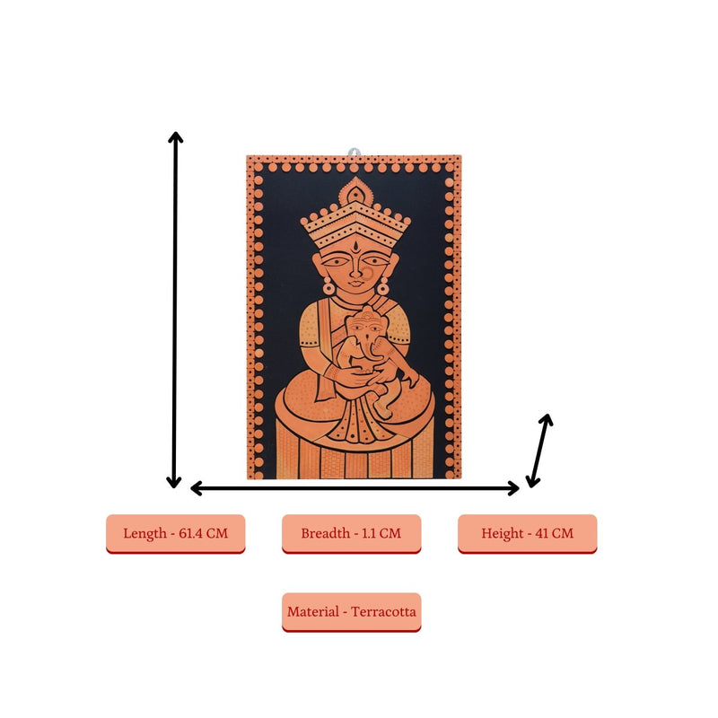 Terracotta Ganesh Janani: Artisan Wall Decor for Home Bliss – view 4