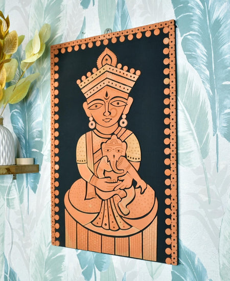 Terracotta Ganesh Janani: Artisan Wall Decor for Home Bliss