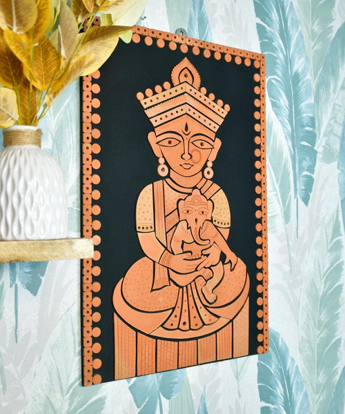 Terracotta Ganesh Janani: Artisan Wall Decor for Home Bliss