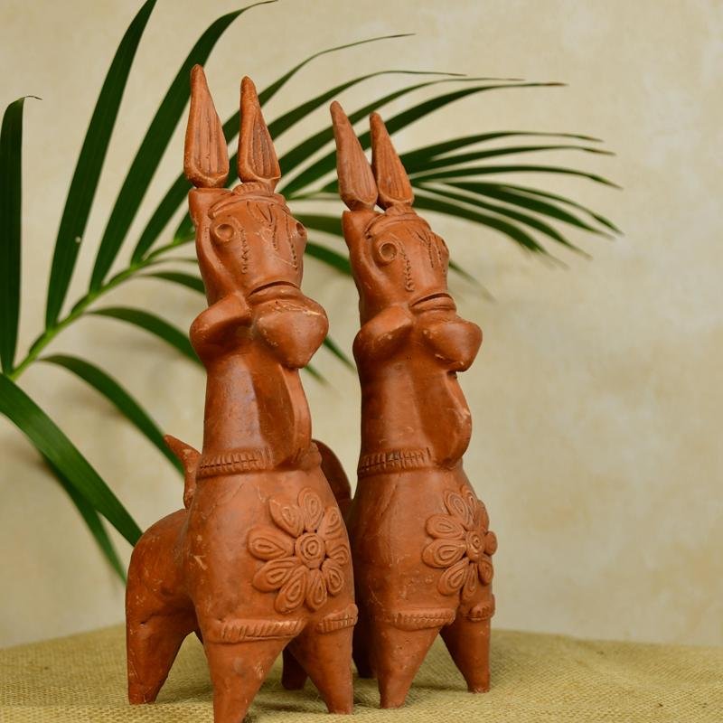Terracotta Horse: Artisan-Made Tabletop Home Decor Accent – view 3