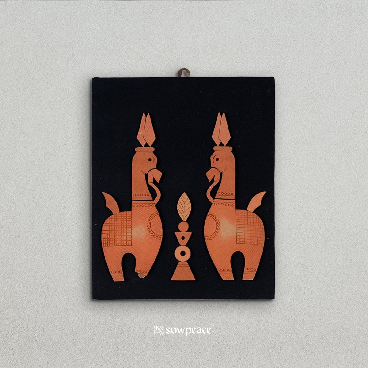 Terracotta Horse Wall Art: Artisan Home Decor - Sowpeace - Animal - God Idols