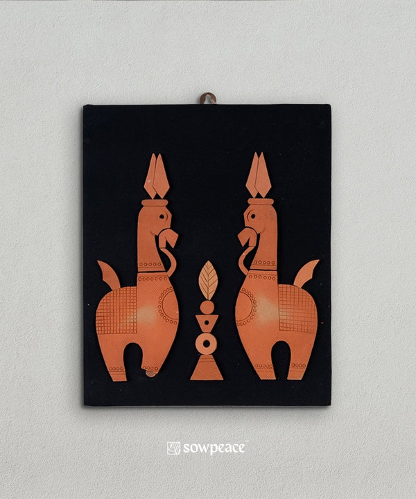 Terracotta Horse Wall Art: Artisan Home Decor — main view