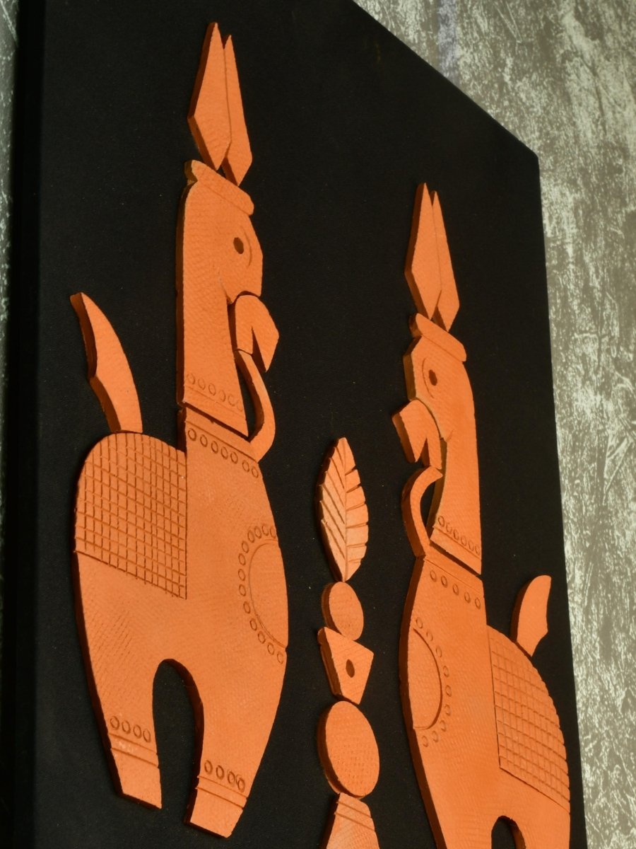 Terracotta Horse Wall Art: Artisan Home Decor