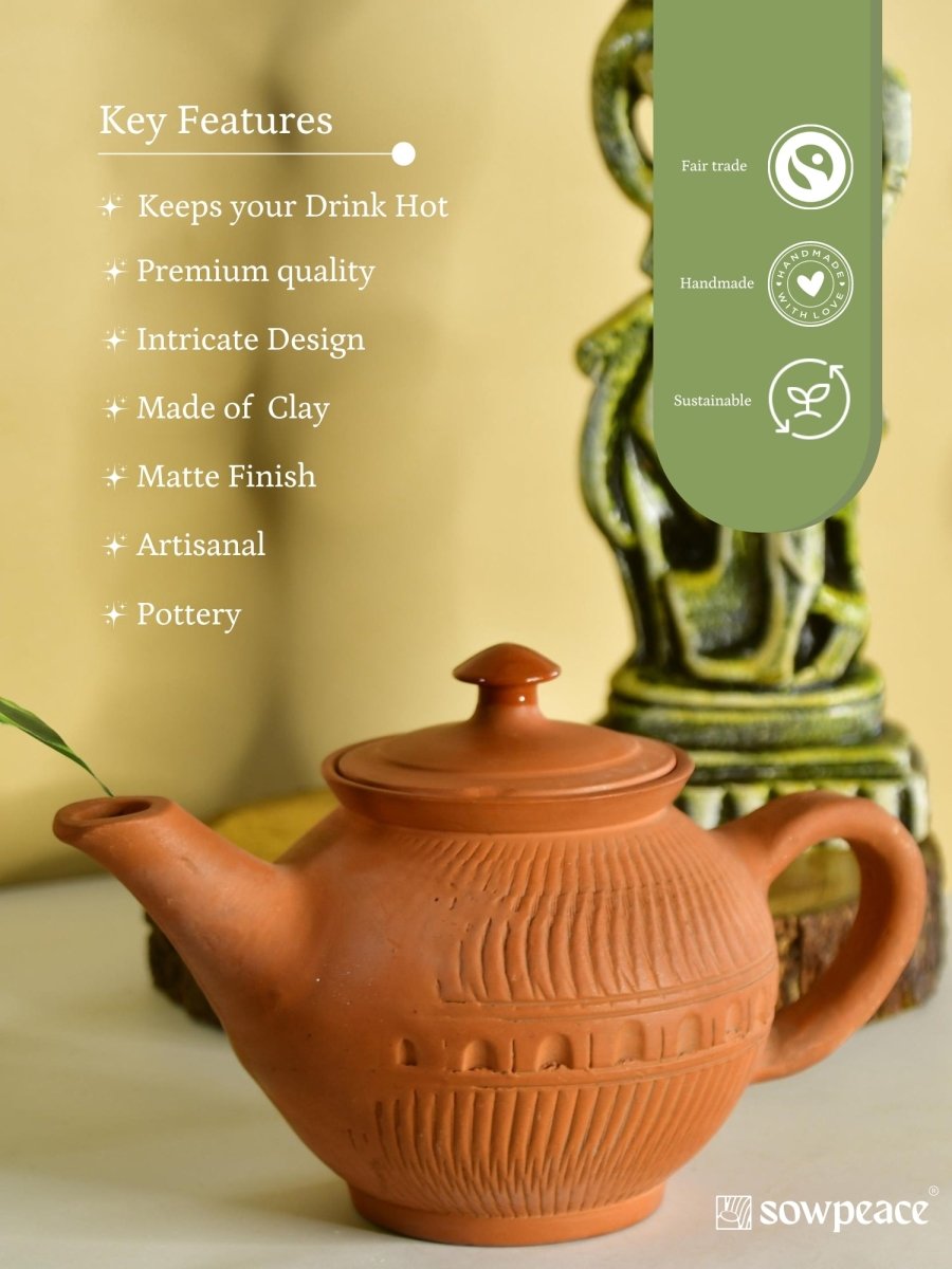 Terracotta Kettle: Artisan Charm for Home and Kitchen