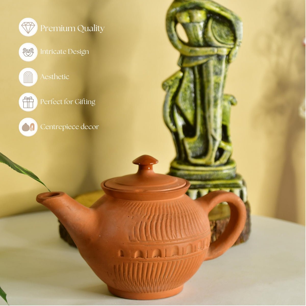 Terracotta Kettle: Artisan Charm for Home and Kitchen