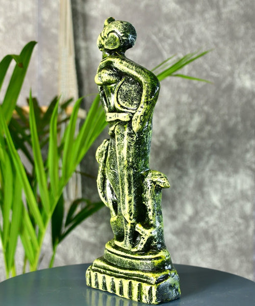 Terracotta Lady with Deer: Artisan Tabletop Home Decor