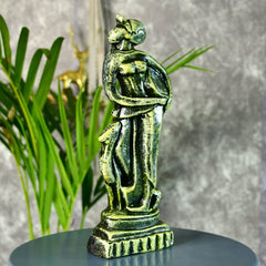 Terracotta Lady with Deer: Artisan Tabletop Home Decor - Additional View