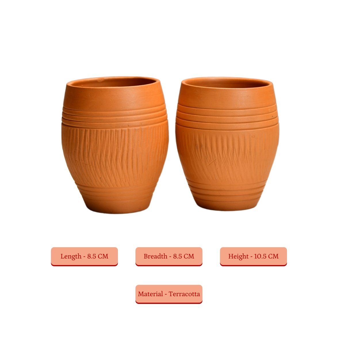 Terracotta Lassi Mug Set: Artisanal Elegance, Functional Design. - Utensils - Sowpeace - glasses - New Arrivals