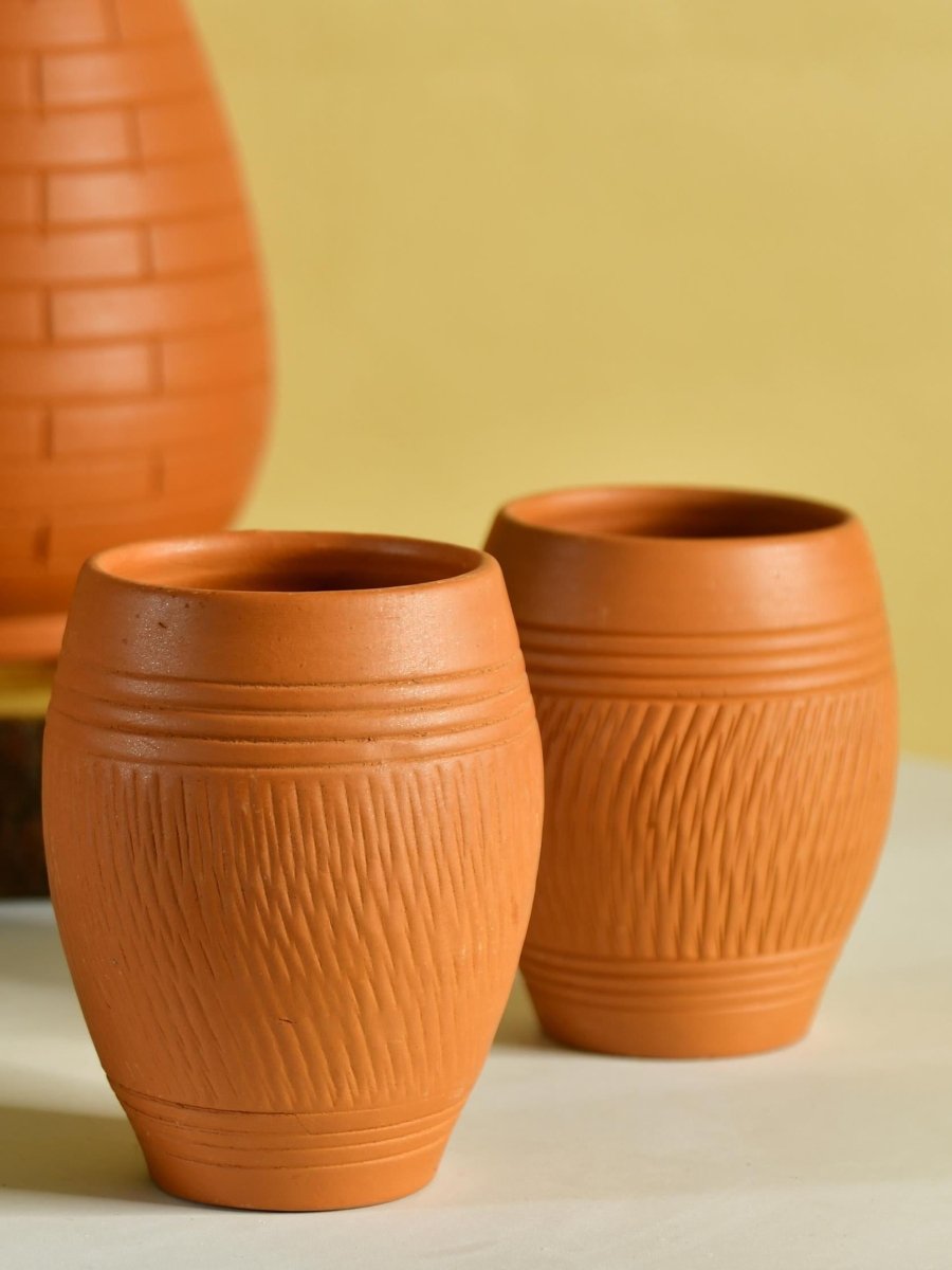 Terracotta Lassi Mug Set: Artisanal Elegance, Functional Design. - Utensils - Sowpeace - Terracotta Lassi Mug Set: Artisanal Elegance, Functional Design. - Terr - Uten - Terr - LMSC2 - Sowpeace