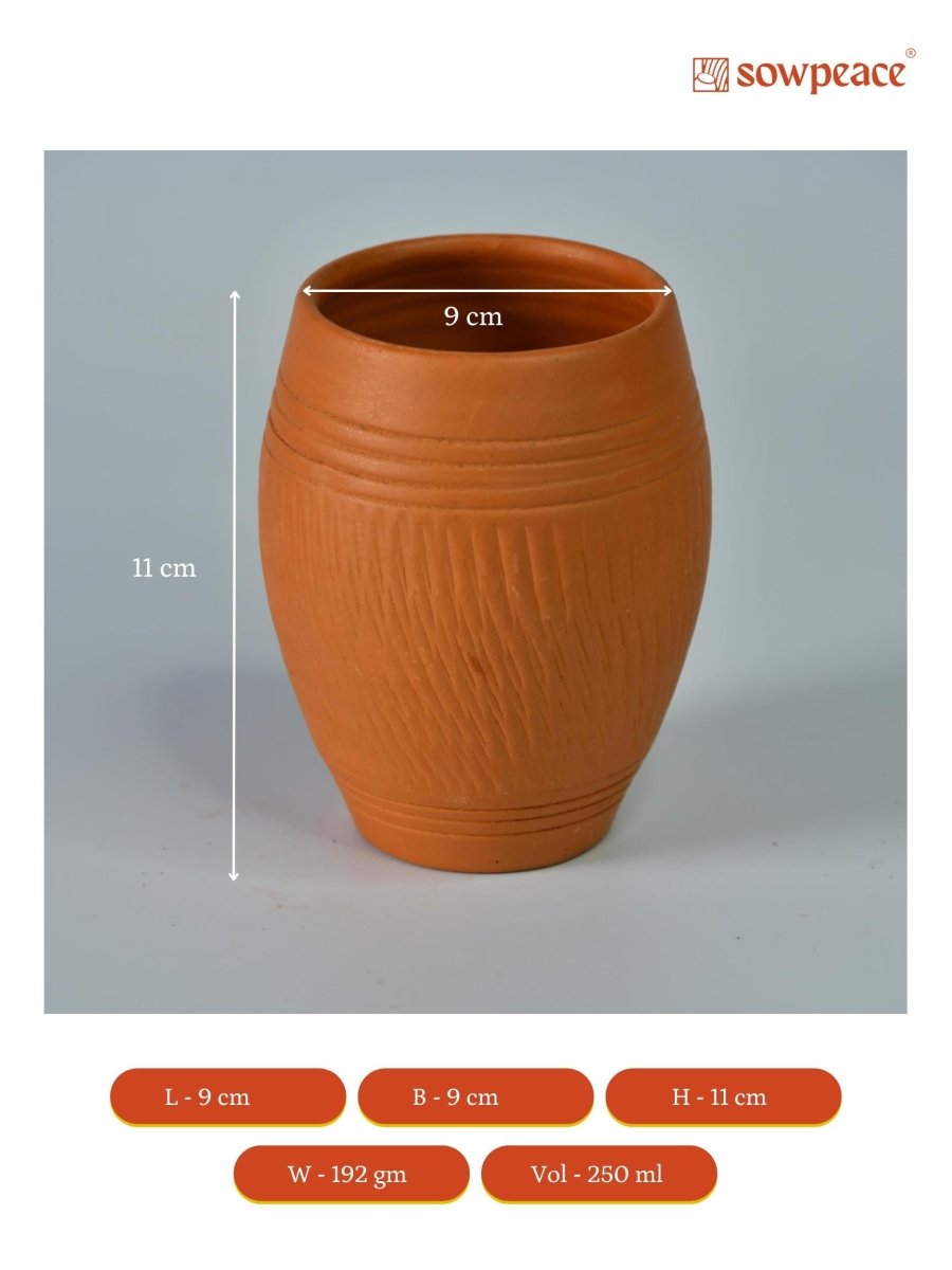 Terracotta Lassi Mug Set: Artisanal Elegance, Functional Design.