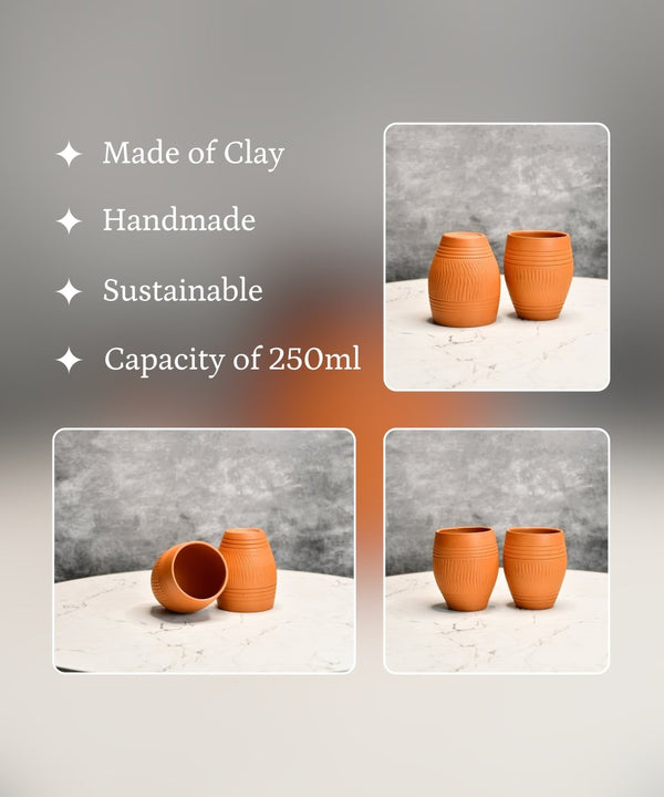 Terracotta Lassi Mug Set: Artisanal Elegance, Functional Design. — image 3