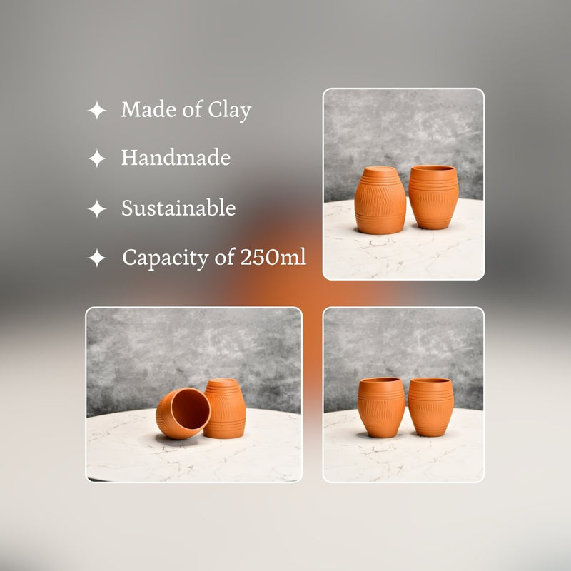 Terracotta Lassi Mug Set: Artisanal Elegance, Functional Design. – view 3