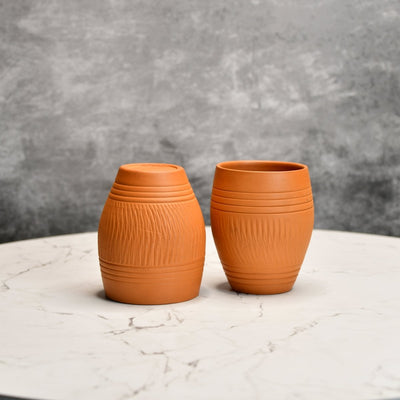 Terracotta Lassi Mug Set: Artisanal Elegance, Functional Design.