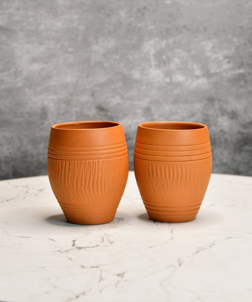 Terracotta Lassi Mug Set: Artisanal Elegance, Functional Design.