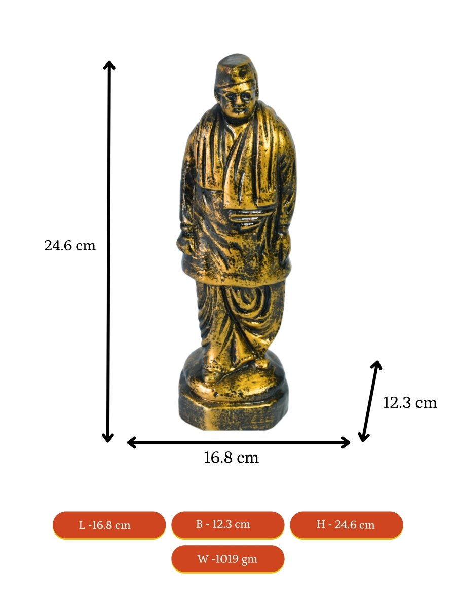 Terracotta Netaji Statue: Artisan-Made Tabletop Decor Masterpiece