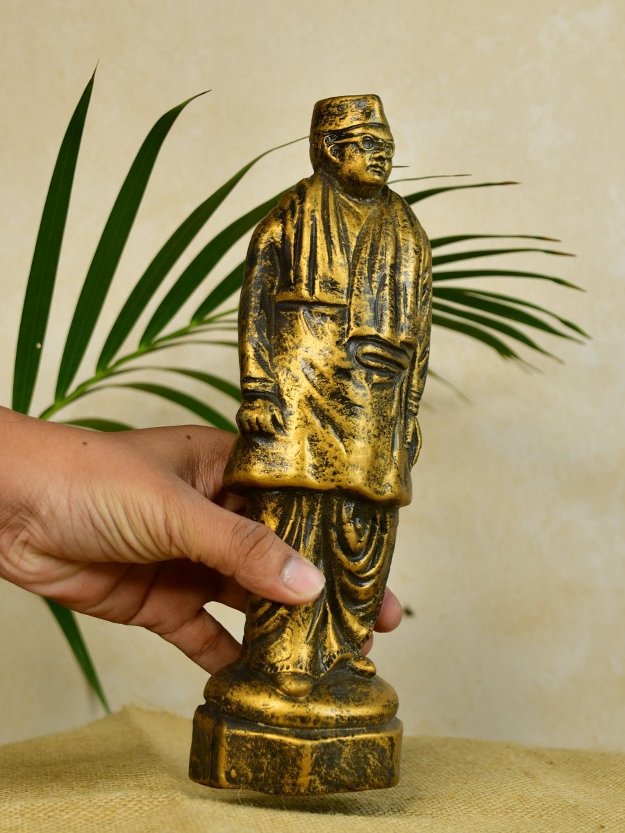 Terracotta Netaji Statue: Artisan - Made Tabletop Decor Masterpiece - terracotta tabletop - Sowpeace - Terracotta Netaji Statue: Artisan - Made Tabletop Decor Masterpiece - Terr - Terr - TT - TNS - Sowpeace