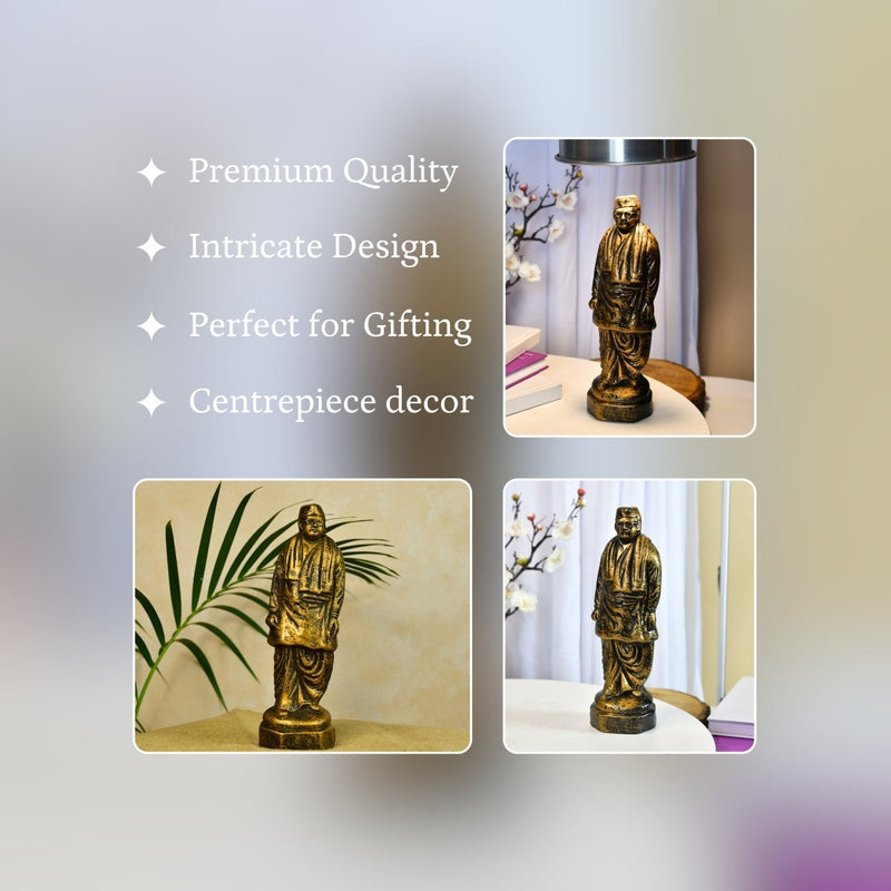 Terracotta Netaji Statue: Artisan-Made Tabletop Decor Masterpiece – view 3