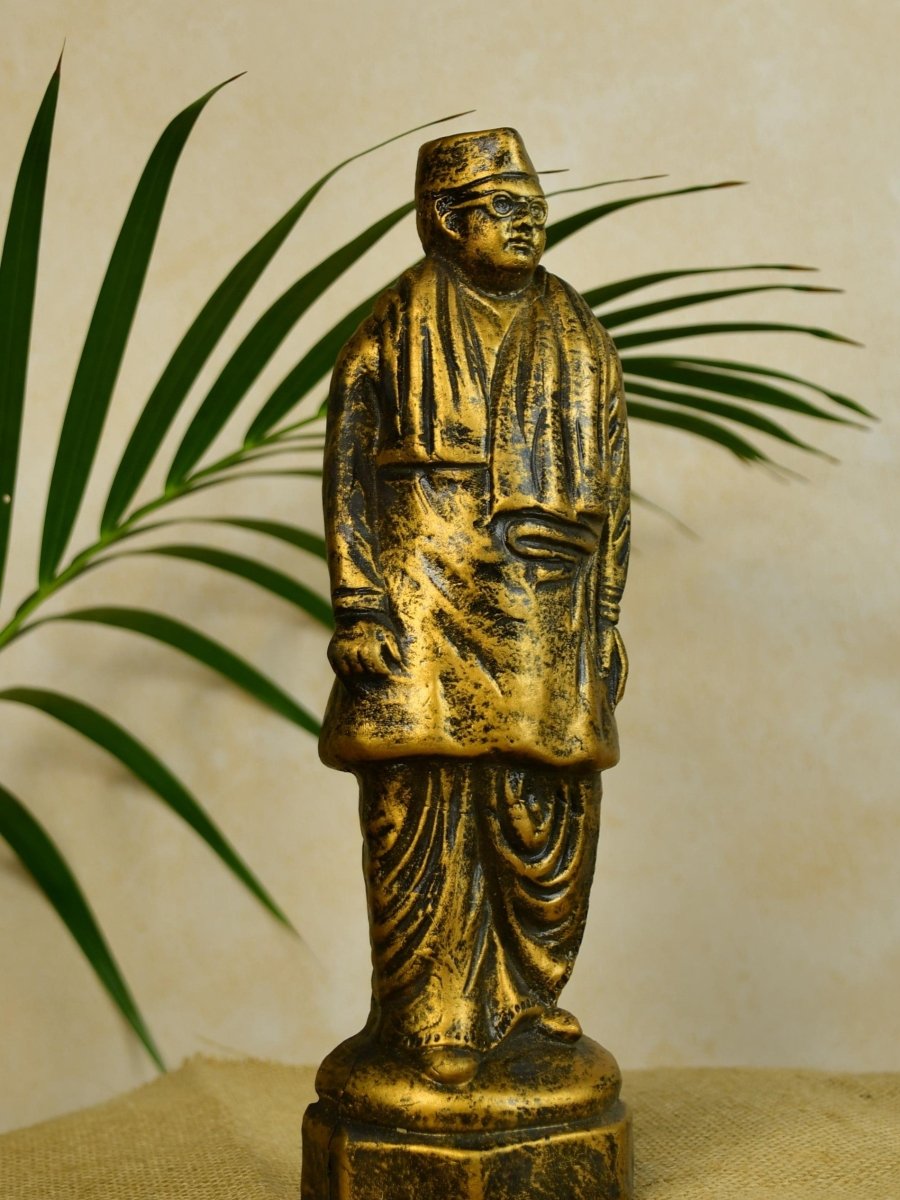 Terracotta Netaji Statue: Artisan - Made Tabletop Decor Masterpiece - terracotta tabletop - Sowpeace - Terracotta Netaji Statue: Artisan - Made Tabletop Decor Masterpiece - Terr - Terr - TT - TNS - Sowpeace