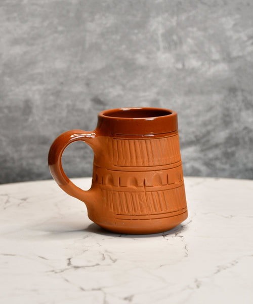 Terracotta Plain Coffee Mug Curved