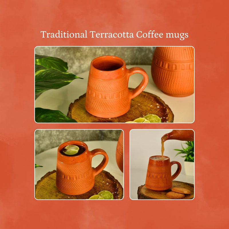 Terracotta Plain Coffee Mug Curved – view 4