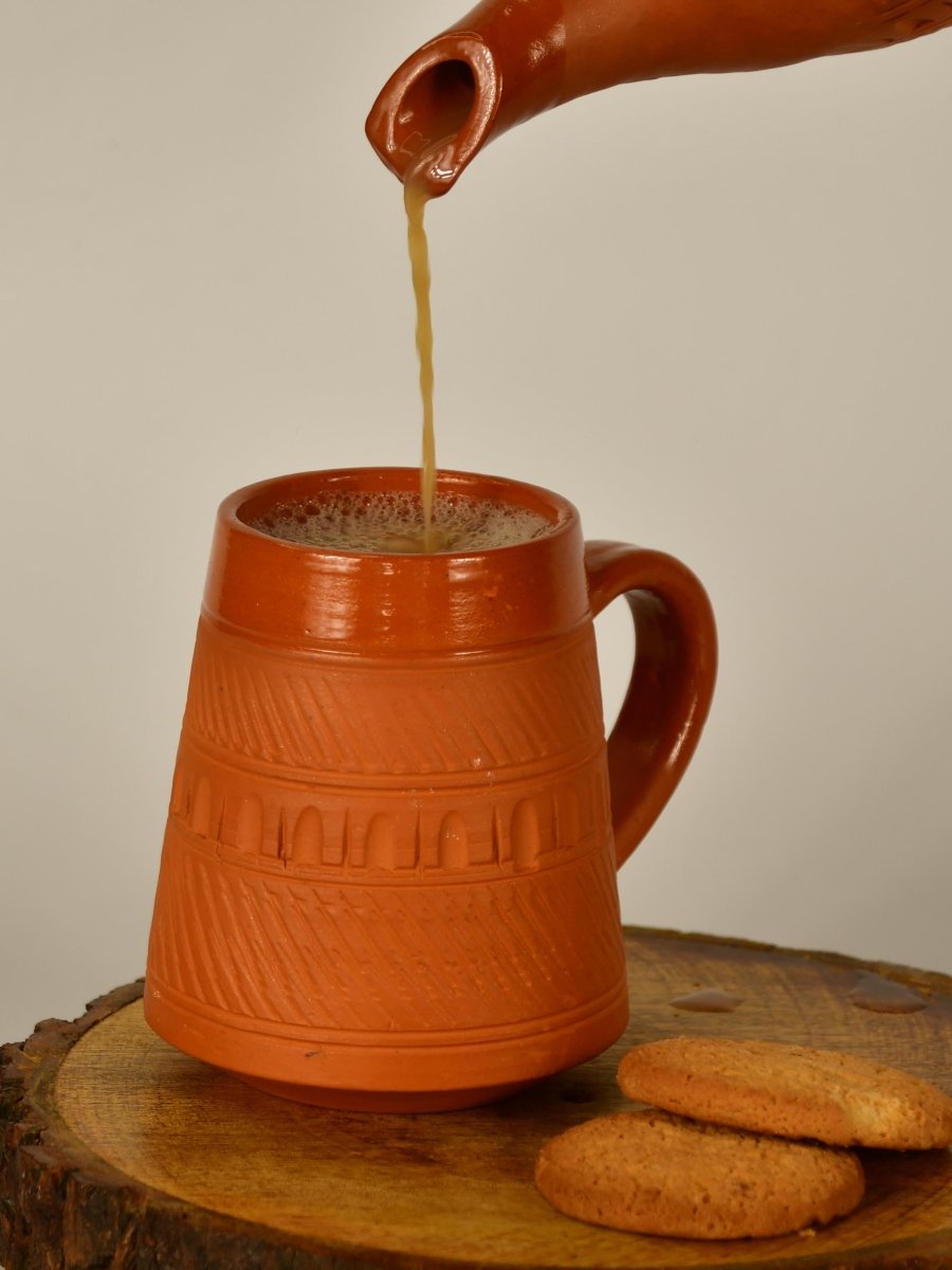 Terracotta Plain Coffee Mug Curved - Sowpeace - Terracotta Plain Coffee Mug Curved - Terr - Uten - Terr - TPCSC - Sowpeace