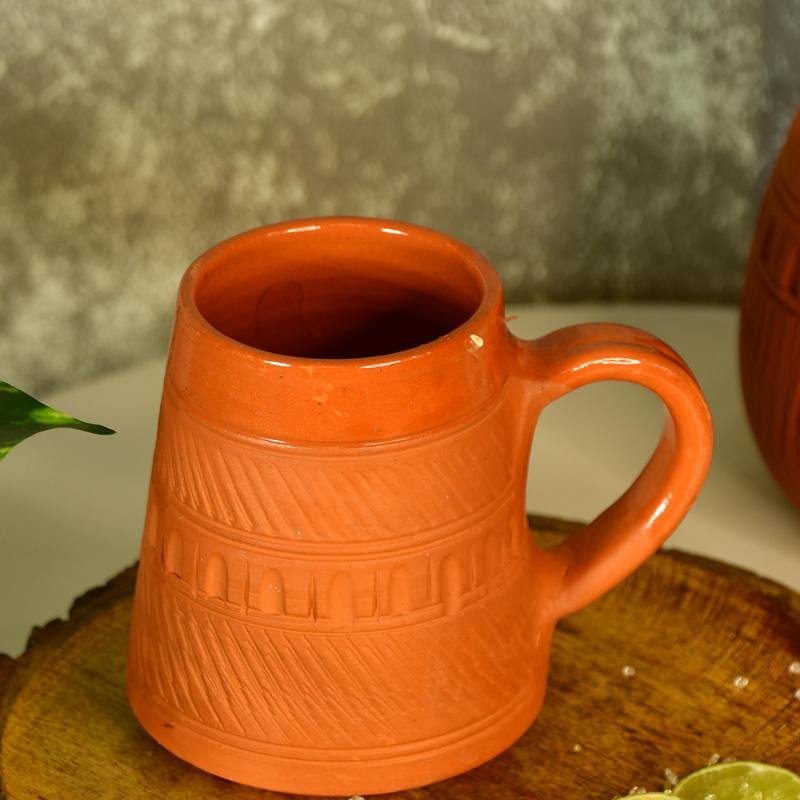 Terracotta Plain Coffee Mug Curved