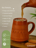 Terracotta Plain Coffee Mug Curved - Sowpeace - Terracotta Plain Coffee Mug Curved - Terr - Uten - Terr - TPCSC - Sowpeace