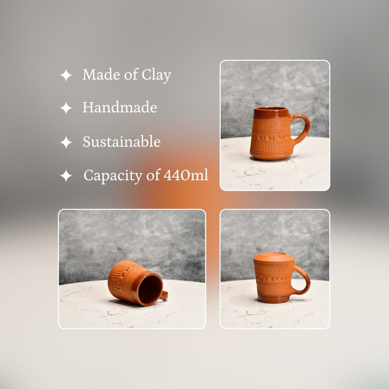 Terracotta Plain Coffee Mug Curved – view 3