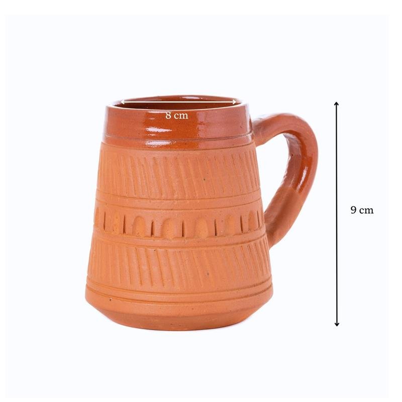 Terracotta Plain Coffee Mug Curved