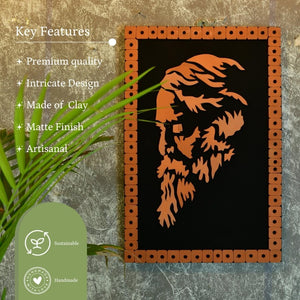 Terracotta Rabindranath Wall Art: Artisan Home Delight - Sowpeace - Terracotta Rabindranath Wall Art: Artisan Home Delight - Terr - WART - SANJ - RBNT - Sowpeace