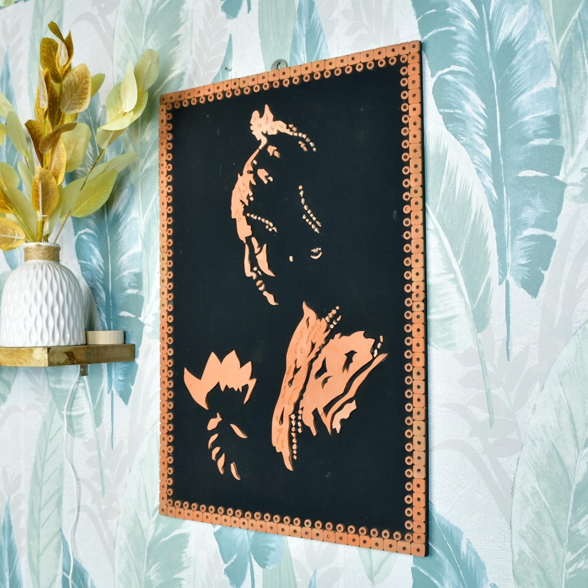 Terracotta Shadowed Lady Wall Art: Artisan Elegance for Home