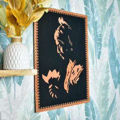 Terracotta Shadowed Lady Wall Art: Artisan Elegance for Home