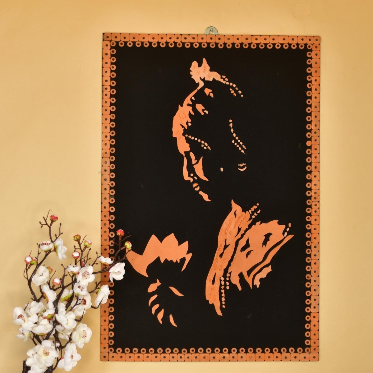 Terracotta Shadowed Lady Wall Art: Artisan Elegance for Home